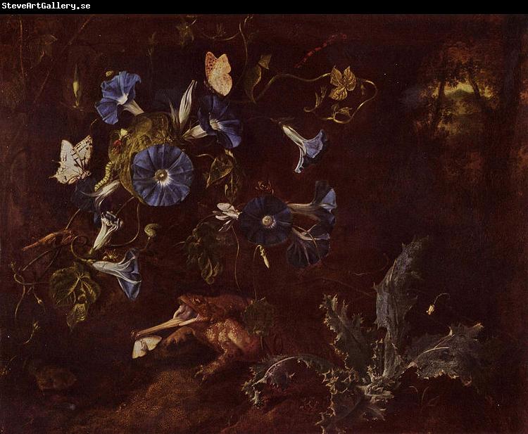 SCHRIECK, Otto Marseus van Blaue Winde, Krote und Insekten